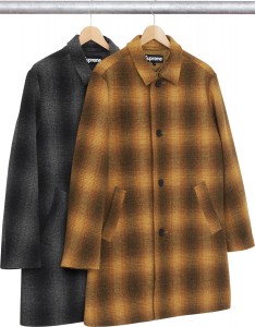Shadow Plaid Wool Overcoat